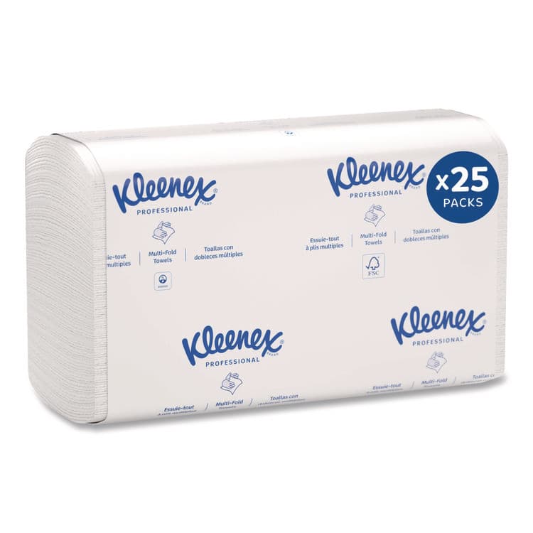 KIMBERLY CLARK Premiere Folded Towels, 1-Ply, 9.4 x 12,4, White, 120/Pack, 25 Packs/Carton (KCC13254)