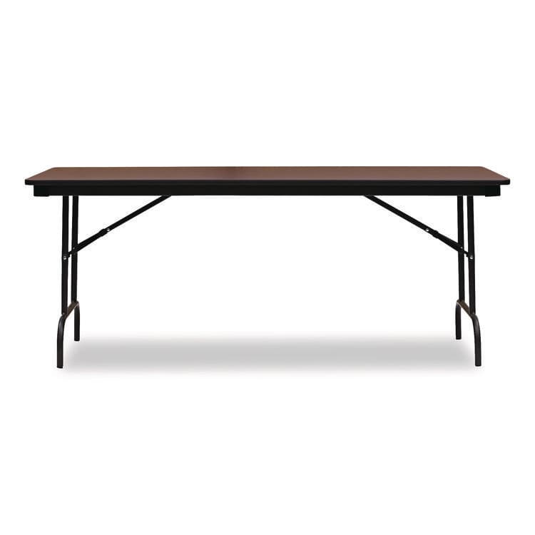 ICEBERG ENTERPRISES OfficeWorks Commercial Wood-Laminate Folding Table, Rectangular, 72" x 30" x 29", Mahogany (ICE55224) thumbnail 2