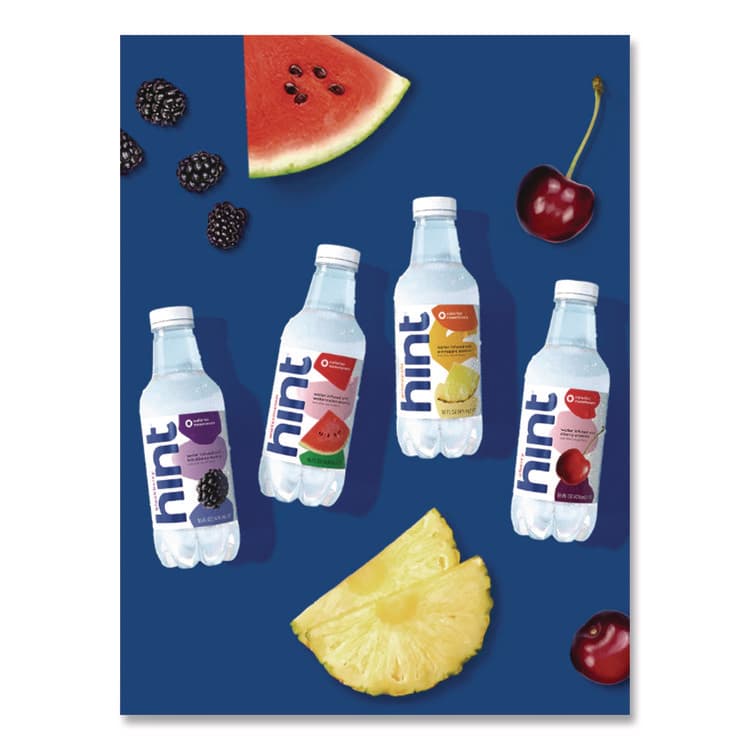 HINT, . Flavored Water Variety Pack, 3 Blackberry, 3 Cherry, 3 Pineapple, 3 Watermelon, 16 oz Bottle, 12 Bottles/Carton (HIN00149) thumbnail 4