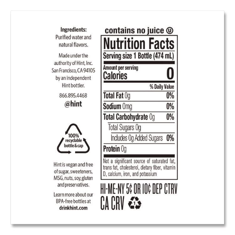 HINT, . Flavored Water, Cherry, 16 oz Bottle, 12 Bottles/Carton (HIN00157) thumbnail 3