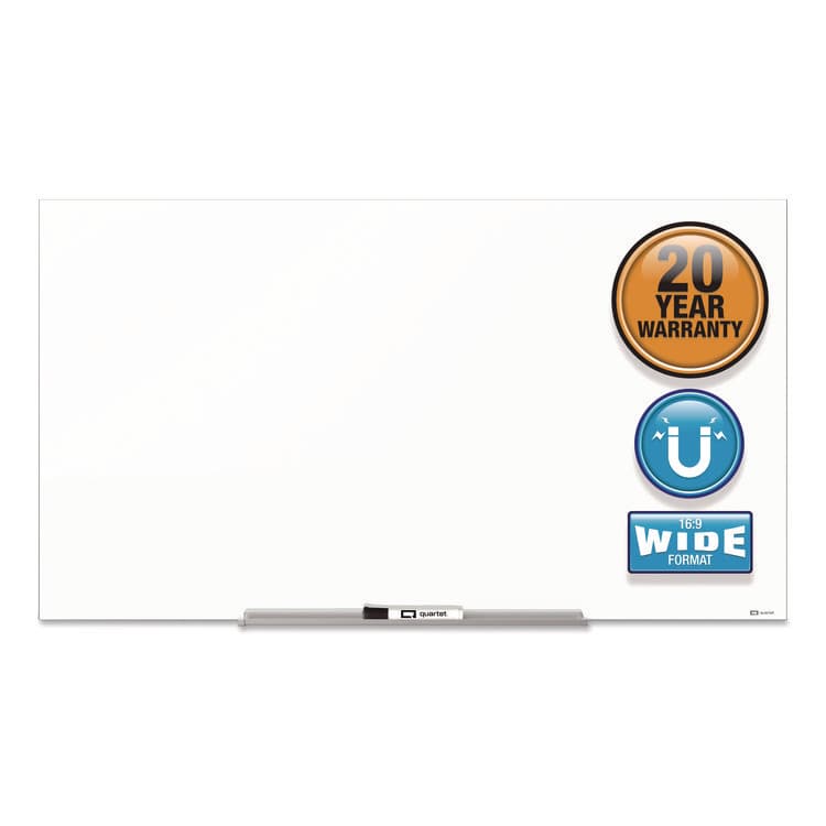 QUARTET MFG. InvisaMount Magnetic Glass Marker Board, 85" x 48", White Surface (QRTG8548IMW) thumbnail 2