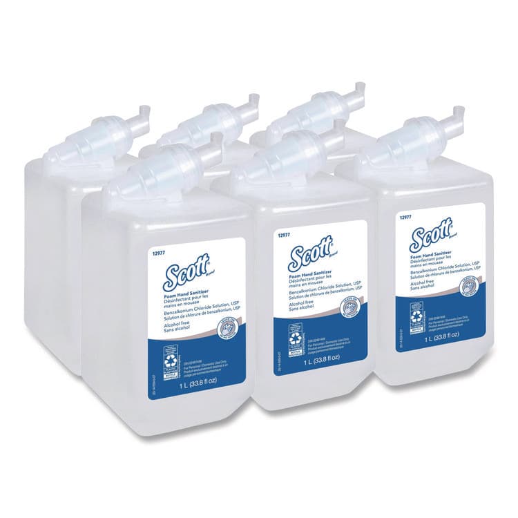 KIMBERLY CLARK Essential Alcohol-Free Foam Hand Sanitizer, 1,000 mL Cassette, Unscented, 6/Carton (KCC12977)