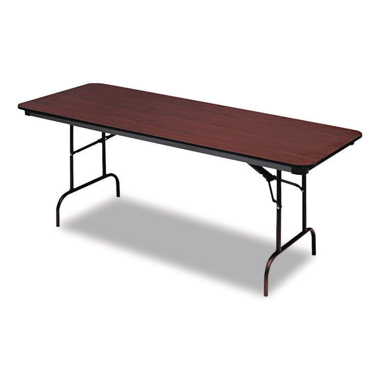 ICEBERG ENTERPRISES OfficeWorks Commercial Wood-Laminate Folding Table, Rectangular, 72" x 30" x 29", Mahogany (ICE55224)