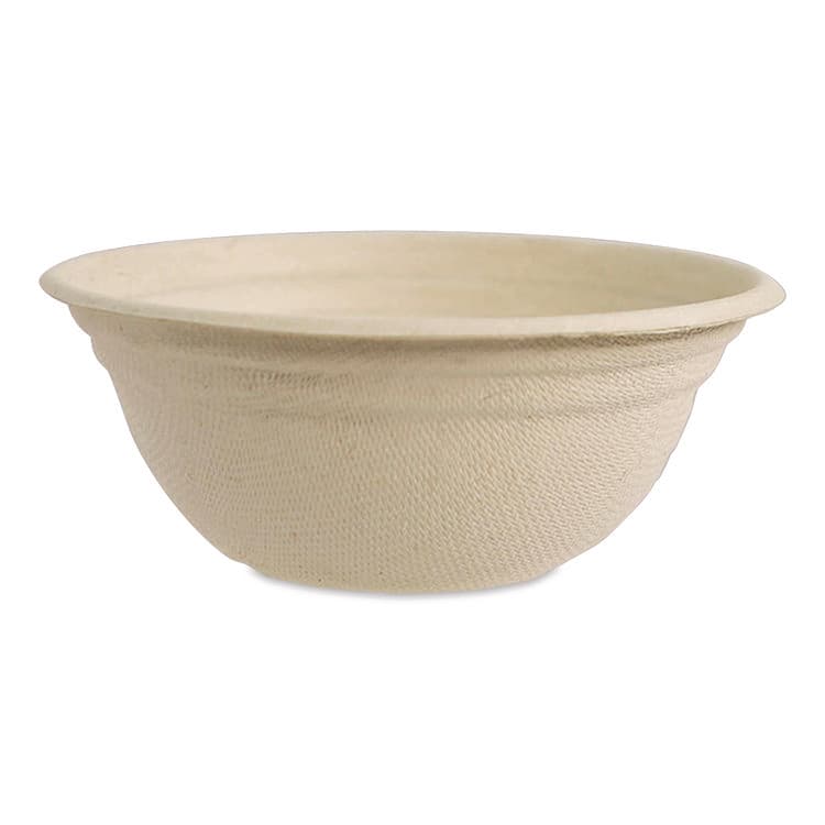 WORLD CENTRIC Fiber Barrel Bowls, 8 oz, 4.5" diameter x 1.8" h, Natural, Paper, 500/Carton (WORBBSCU8LFS)