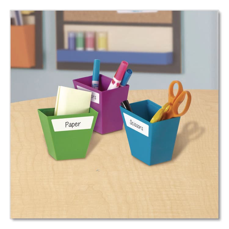 LEARNING RESOURCES Magnetic Create-a-Space Storage Bins, 2" x 3.75" Assorted Colors, 4 Bins (LRNLER3807) thumbnail 3