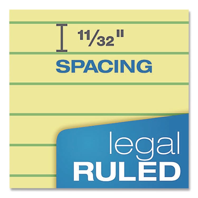 AMPAD/DIV. OF AMERCN PD&PPR Perforated Writing Pads, Wide/Legal Rule, (50) Canary Yellow 8.5 x 11 Sheets, Dozen (AMP20224) thumbnail 4