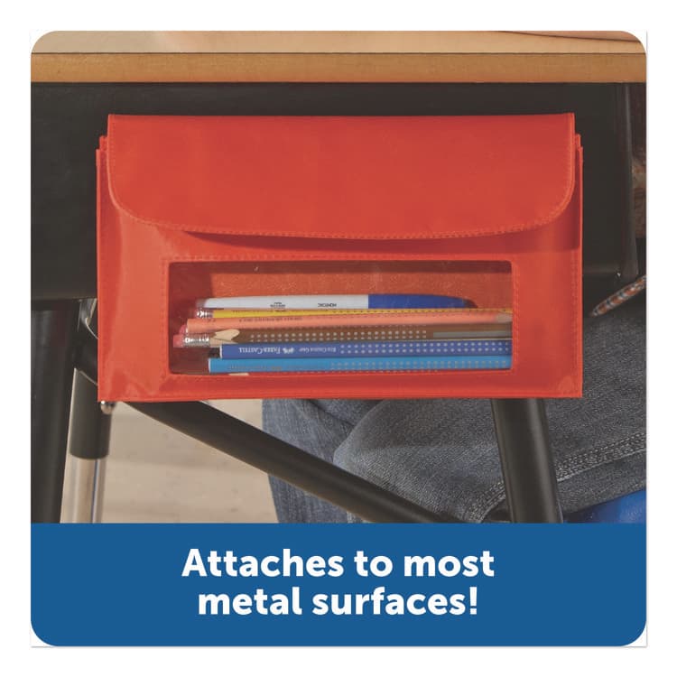 LEARNING RESOURCES Magnetic Storage Pockets, 9.5" x 1" x 5.5", Assorted Colors, 4 Pockets (LRNLER6447) thumbnail 4