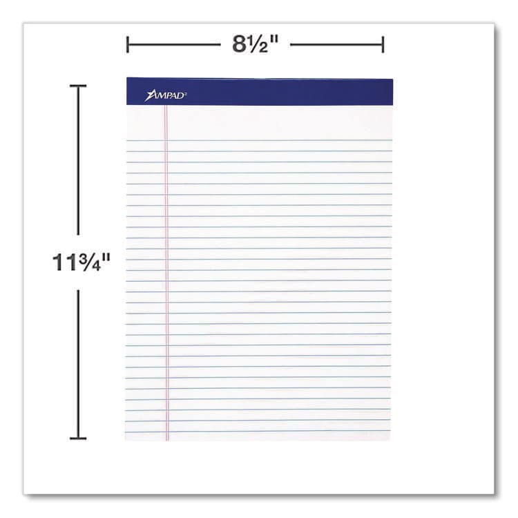 AMPAD/DIV. OF AMERCN PD&PPR Perforated Writing Pads, Wide/Legal Rule, (50) White 8.5 x 11 Sheets, Dozen (AMP20360) thumbnail 4