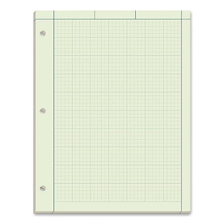 AMPAD/DIV. OF AMERCN PD&PPR Evidence Engineer's Computation Pad, Quadrille Rule (5 sq/in, 1 sq/in), (200) Green-Tint 8.5 x 11 Sheets (AMP22144) thumbnail 2