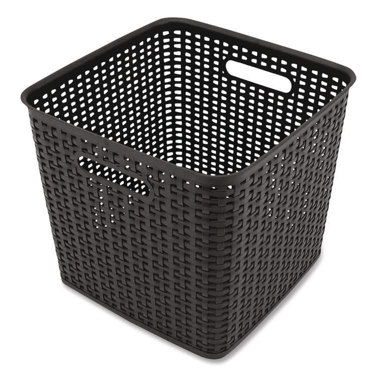 ADVANTUS CORPORATION Plastic Weave Bin, Extra Large, 12.6" x 11.1" x 16.6", Black (AVT37519) thumbnail 4