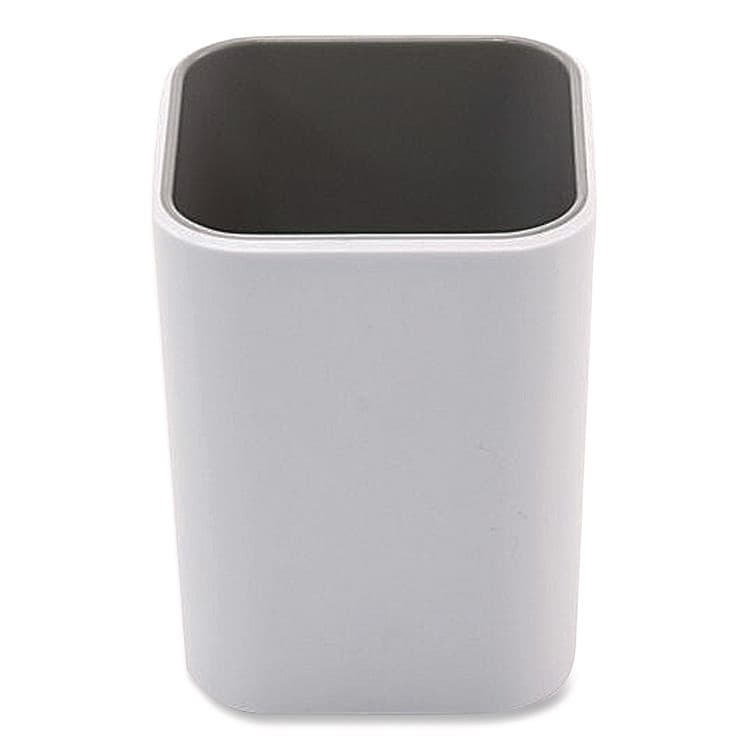 ADVANTUS CORPORATION Fusion Pencil Cup, Plastic, 3 x 3 x 4, White/Gray (AVT37524) thumbnail 4