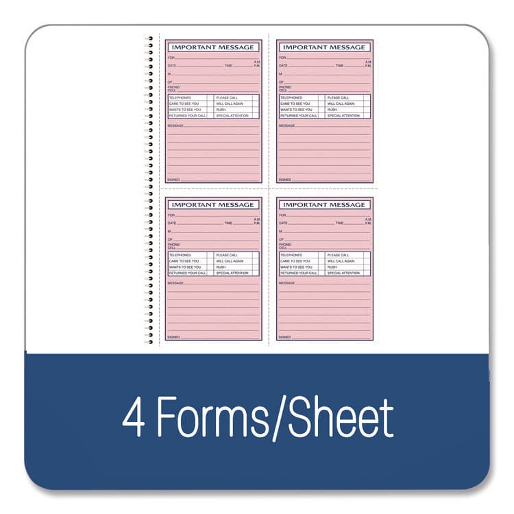 CARDINAL BRANDS . Important Message Book, Two-Part Carbonless, 4 Forms/Sheet, 200 Forms Total (ABFSC1184D) thumbnail 3
