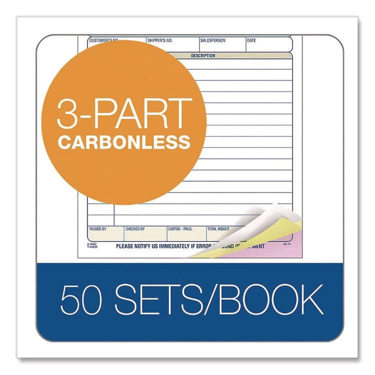 CARDINAL BRANDS . Multipart Packing List Forms, Three-Part Carbonless, 5.56 x 7.94, 50 Forms Total (ABFT5082) thumbnail 4