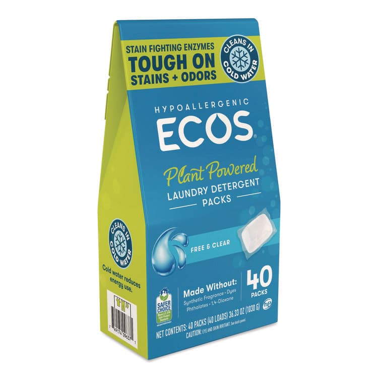 EARTH FRIENDLY PRODUCTS Laundry Detergent Packs, Free and Clear, 40/Pack (EOP963706EA) thumbnail 2
