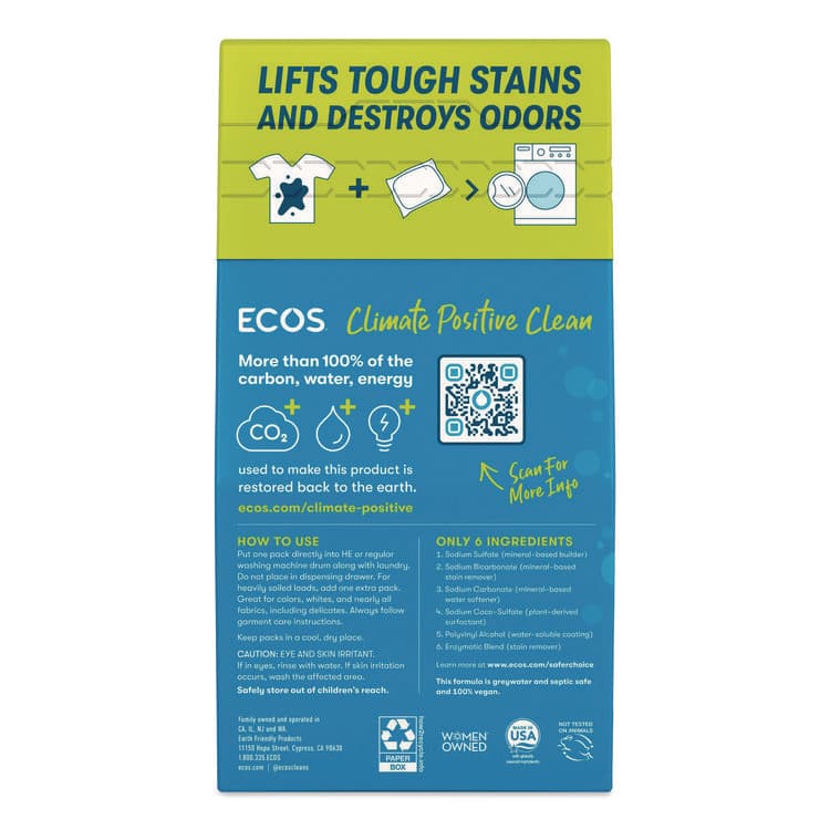 EARTH FRIENDLY PRODUCTS Laundry Detergent Packs, Free and Clear, 40/Pack (EOP963706EA) thumbnail 4