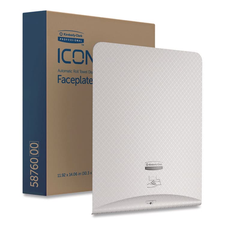KIMBERLY CLARK ICON Faceplate for Automatic Roll Towel Dispenser, 18.12 x 15.62 x 12.87, Silver Mosaic (KCC58760)