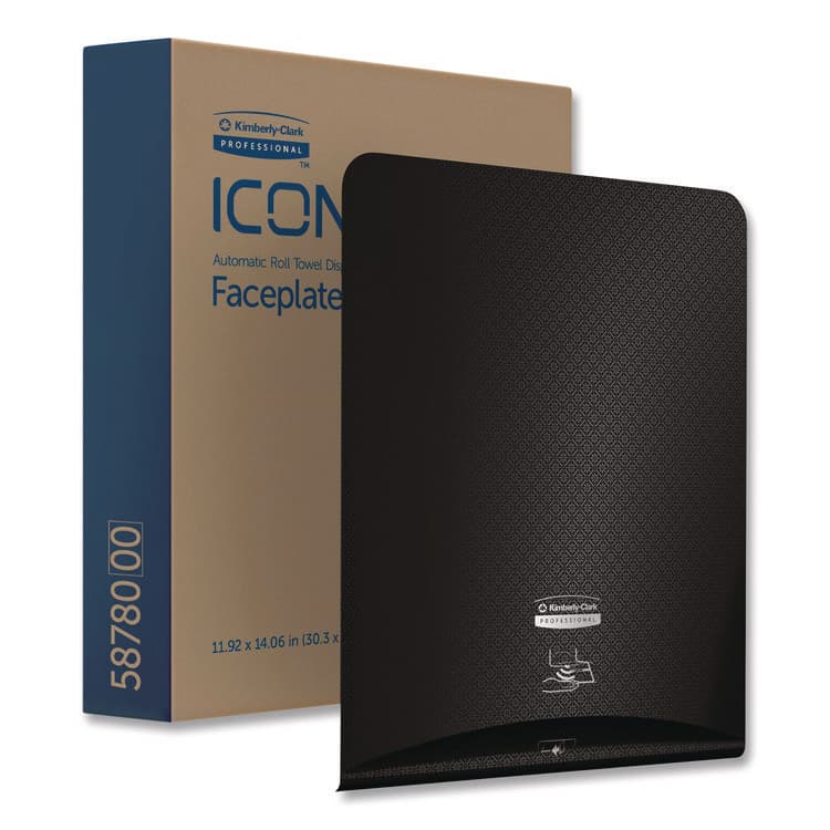 KIMBERLY CLARK ICON Faceplate for Automatic Roll Towel Dispenser, 18.12 x 15.62 x 12.87, Black Mosaic (KCC58780)