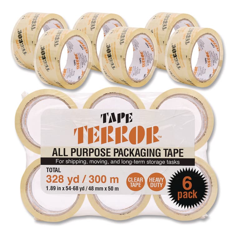 CHAGRINOVATIONS All Purpose Packaging Tape, 3" Core, 1.88" x 54.6 yds, Clear, 6/Pack (CH7TT05739)
