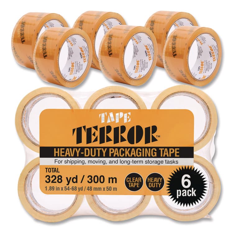 CHAGRINOVATIONS Heavy-Duty Packaging Tape, 3" Core, 1.88" x 54.6 yds, Clear, 6/Pack (CH7TT05740)