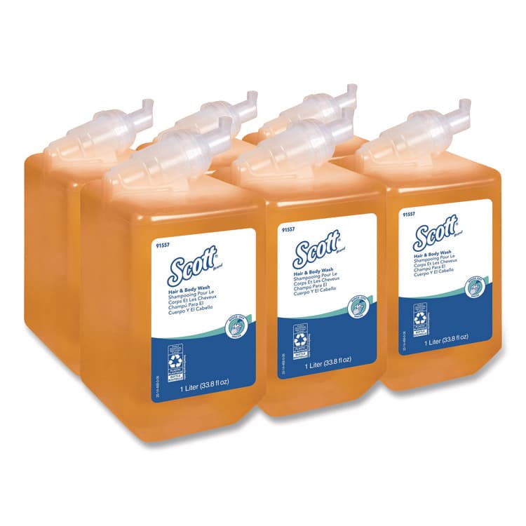 KIMBERLY CLARK Essential Hair and Body Wash, Citrus Floral Scent, 1 L, 6/Carton (KCC91557)