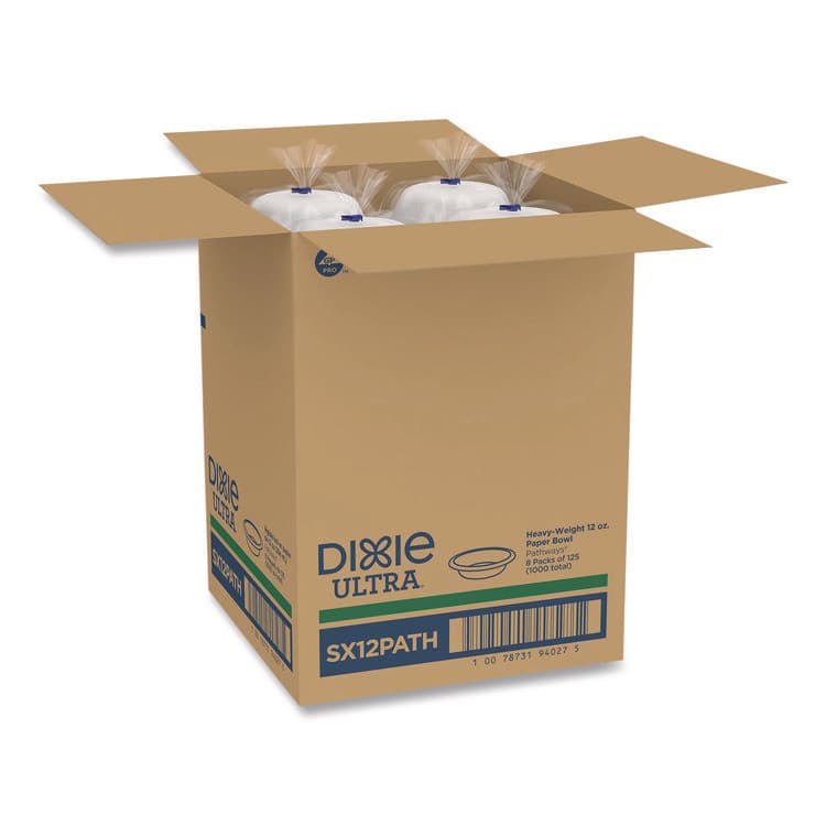 DIXIE FOOD SERVICE Pathways Heavyweight Paper Bowls, 12 oz, Green/Burgundy, 1,000/Carton (DXESX12PATH) thumbnail 3