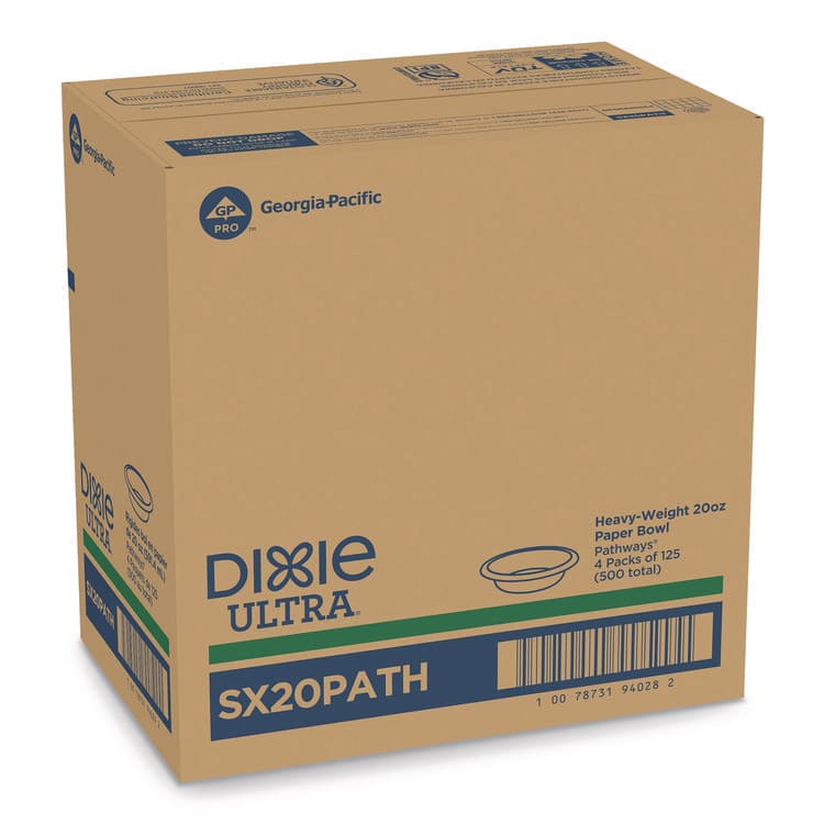 DIXIE FOOD SERVICE Pathways Heavyweight Paper Bowls, 20 oz, White/Green/Burgundy, 125/Pack (DXESX20PATHPK) thumbnail 3