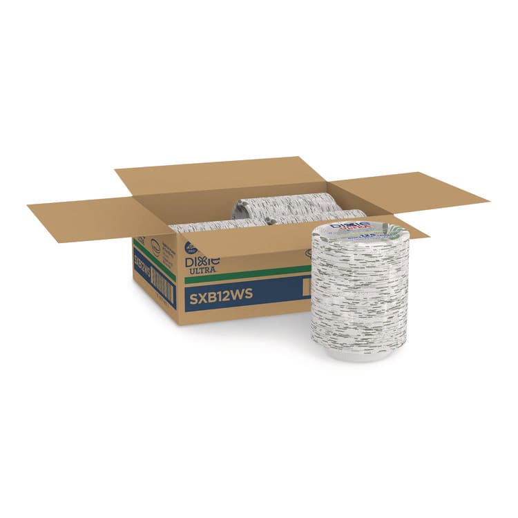 DIXIE FOOD SERVICE Pathways with Soak Proof Shield Heavyweight Paper Bowls, WiseSize, 12 oz, Green/Burgundy, 125/Pack, 4 Packs/Carton (DXESXB12WS)