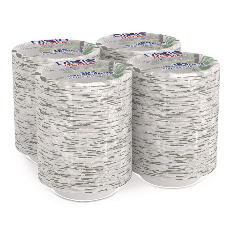 DIXIE FOOD SERVICE Pathways with Soak Proof Shield Heavyweight Paper Bowls, WiseSize, 12 oz, Green/Burgundy, 125/Pack, 4 Packs/Carton (DXESXB12WS) thumbnail 3