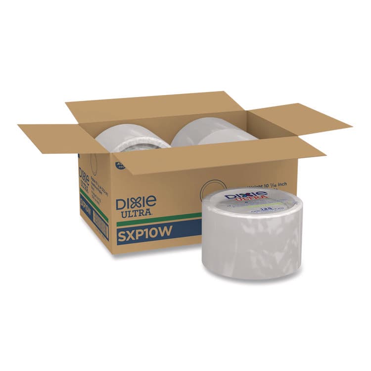 DIXIE FOOD SERVICE Heavy-Weight Paper Plates, 10" dia, White, 125/Pack, 4 Packs/Carton (DXESXP10W)