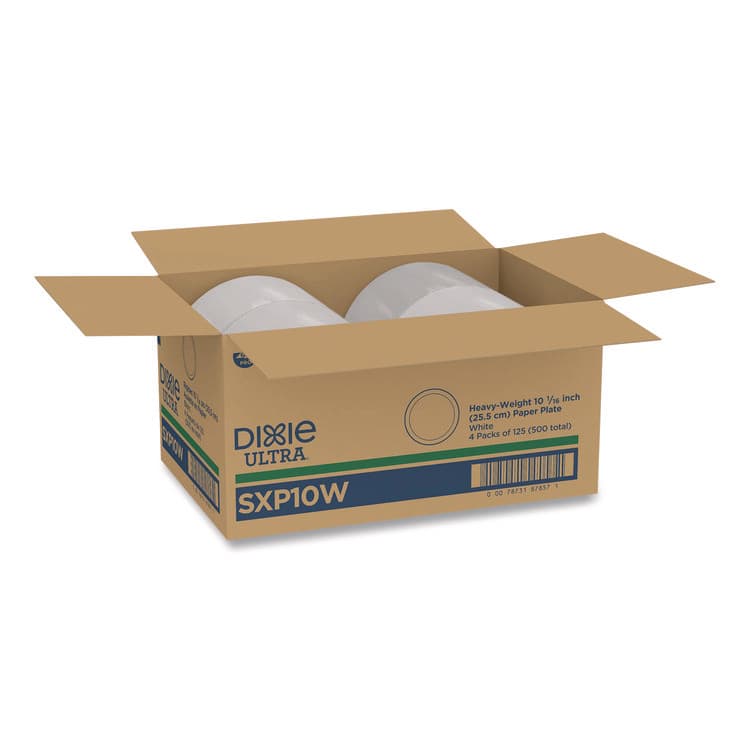 DIXIE FOOD SERVICE Heavy-Weight Paper Plates, 10" dia, White, 125/Pack, 4 Packs/Carton (DXESXP10W) thumbnail 4