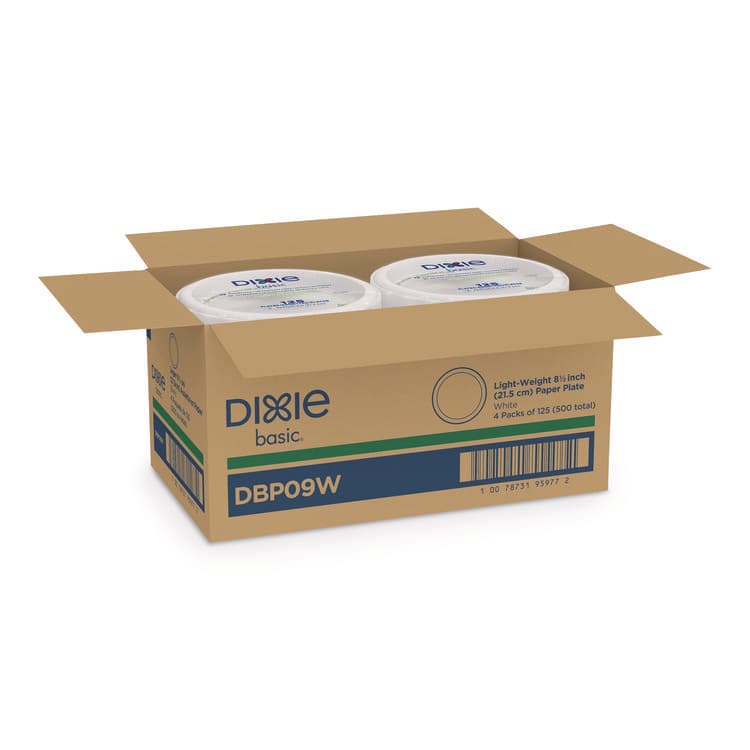 DIXIE FOOD SERVICE Paper Dinnerware, Plate, 8.5" dia, White, 125/Pack, 4/Carton (DXEDBP09WCT) thumbnail 3