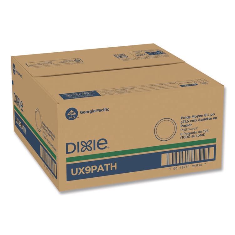 DIXIE FOOD SERVICE Pathways Soak-Proof Shield Mediumweight Paper Plates, 8.5" dia, Green/Burgundy, 125/Pack (DXEUX9PATHPK) thumbnail 3