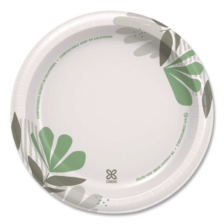 DIXIE FOOD SERVICE Pathways Soak-Proof Shield Mediumweight Paper Plates, WiseSize, 8.5" dia, Green/Burgundy, 125/Pack, 4 Packs/Carton (DXEUX9WS) thumbnail 4