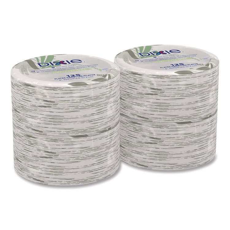 DIXIE FOOD SERVICE Pathways Soak-Proof Shield Mediumweight Paper Plates, WiseSize, 8.5" dia, Green/Burgundy, 125/Pack, 4 Packs/Carton (DXEUX9WS) thumbnail 2