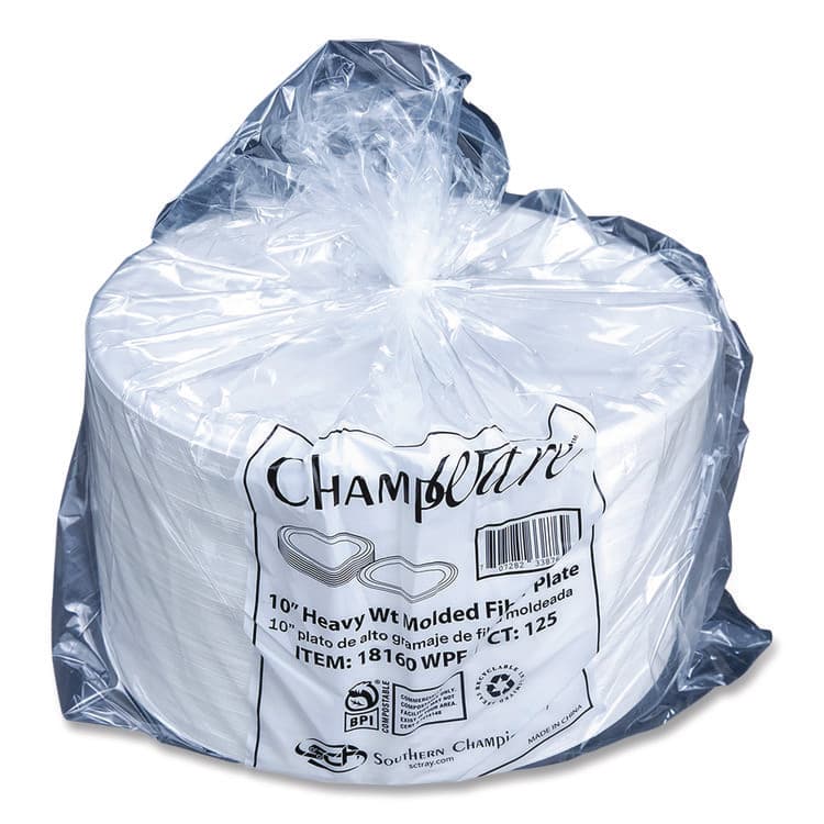 SOUTHERN CHAMPION TRAY ChampWare Molded Fiber Tableware, Molded Fiber Plate, 10" dia, White, 125 Plates/Sleeve, 4 Sleeves/Carton (SCH18160WPF) thumbnail 4