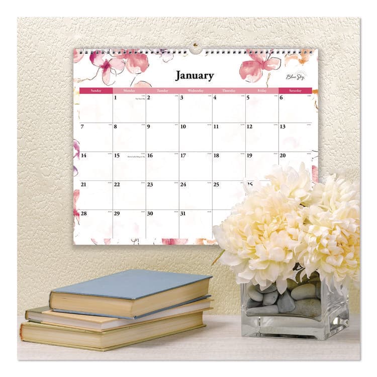 BLUE SKY Lindley Monthly Wall Calendar, Floral Artwork, 15 x 12, White/Pink/Red Sheets, 12-Month (Jan to Dec): 2026 (BLS117888) thumbnail 4
