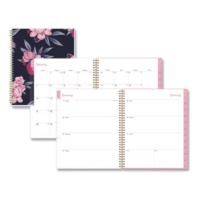 BLUE SKY Mimi Pink Weekly/Monthly Planner, Floral Artwork, 11 x 8.5, Pink/Blue/Rose Cover, 12-Month (Jan to Dec): 2026 (BLS137264)
