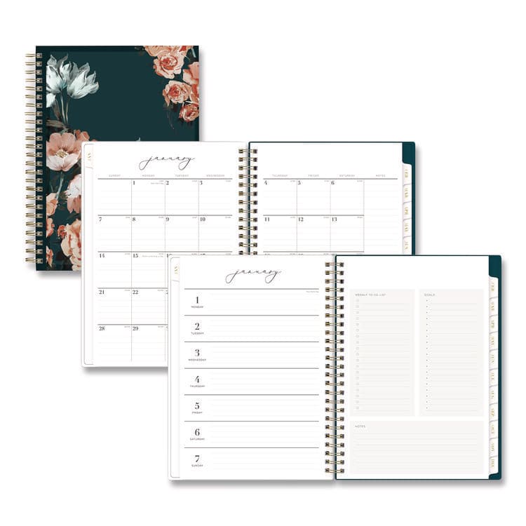 BLUE SKY Life Note-It Dania Weekly/Monthly Planner, Floral Artwork, 8.63 x 5.88, Teal/Pink/Blue Cover, 12-Month (Jan to Dec): 2026 (BLS139478)