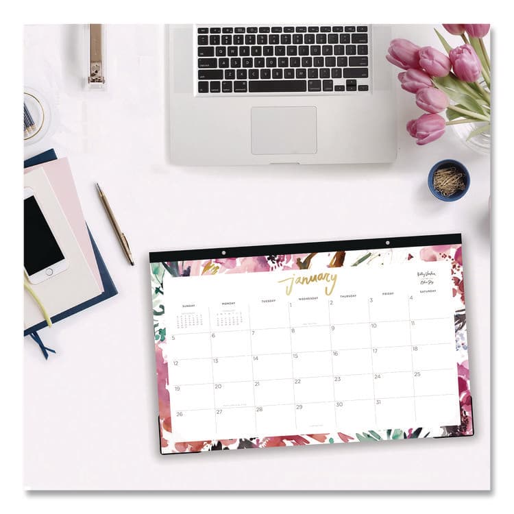 BLUE SKY Kelly Ventura Magenta Bloom Desk Pad Calendar, 17 x 11, Floral Artwork, White/Multicolor Sheets, 12-Month (Jan to Dec): 2026 (BLS149057) thumbnail 3