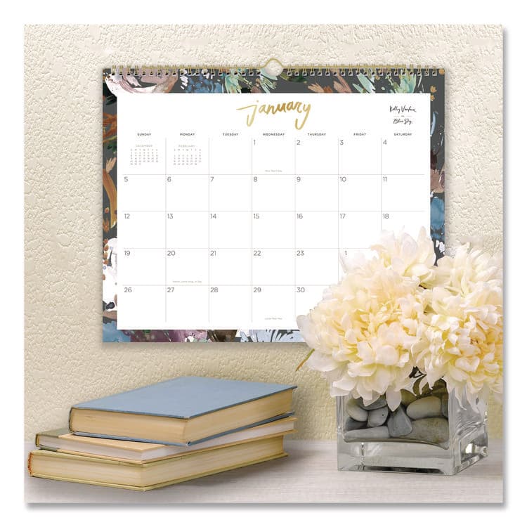 BLUE SKY Midnight Garden Monthly Wall Calendar, 15 x 12, Floral Artwork, White/Multicolor Sheets, 12-Month (Jan to Dec): 2026 (BLS149058) thumbnail 3