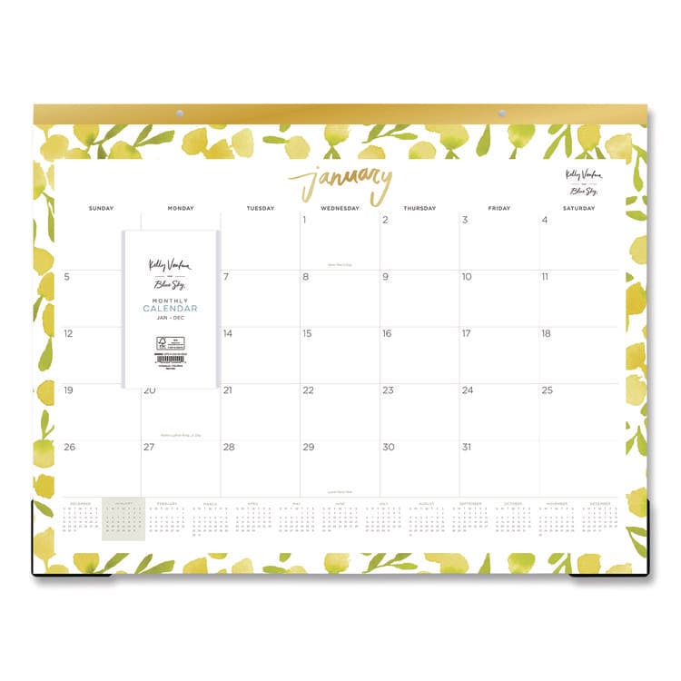 BLUE SKY Mimosa Monthly Desk Pad Calendar, 22 x 17, Lemon Artwork, White/Yellow/Green Sheets, 12-Month (Jan to Dec): 2026 (BLS149063) thumbnail 2