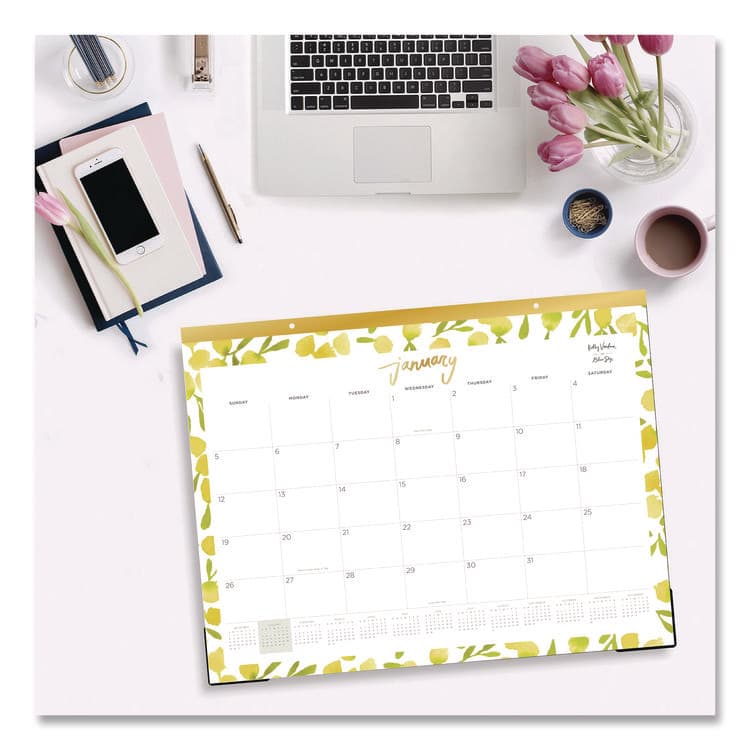 BLUE SKY Mimosa Monthly Desk Pad Calendar, 22 x 17, Lemon Artwork, White/Yellow/Green Sheets, 12-Month (Jan to Dec): 2026 (BLS149063) thumbnail 3