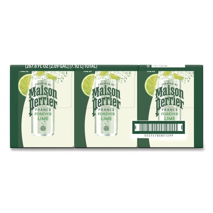 NESTLE Maison Perrier Sparkling Water,11.15 oz Can, Lime, 8 Cans/Box (PRR85129) thumbnail 2