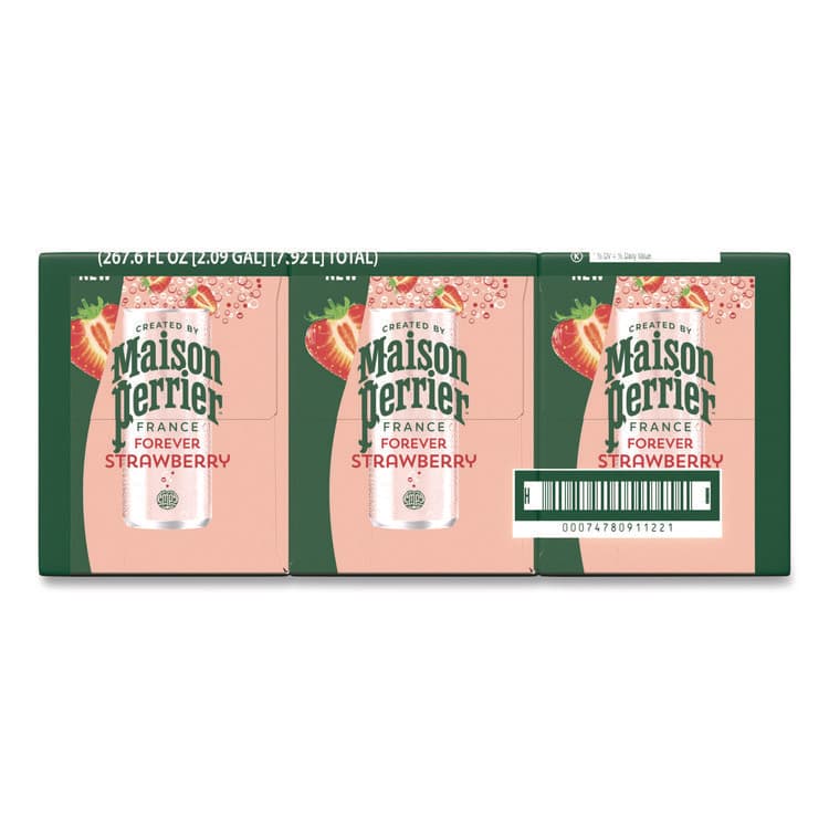 NESTLE Maison Perrier Sparkling Water, 11.15 oz Can, Strawberry, 8 Cans/Box (PRR91122) thumbnail 2