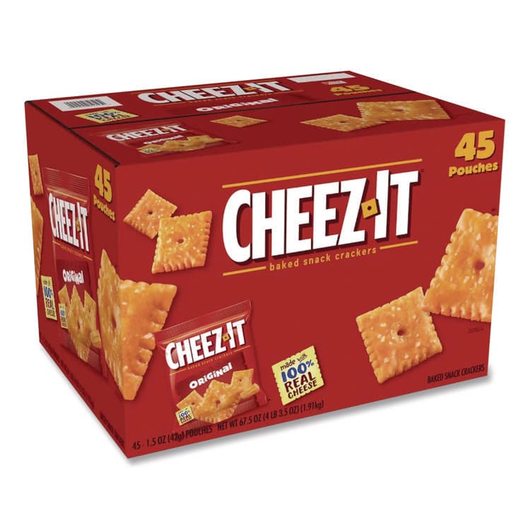 KELLOGG'S Cheez-it Crackers, Original, 1.5 oz Pack, 45 Packs/Carton (KEB827553)