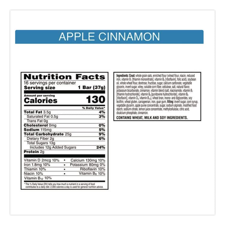 KELLOGG'S Nutri-Grain Soft Baked Breakfast Bars, Apple-Cinnamon, Indv Wrapped 1.3 oz Bar, 16/Box (KEB35645) thumbnail 2