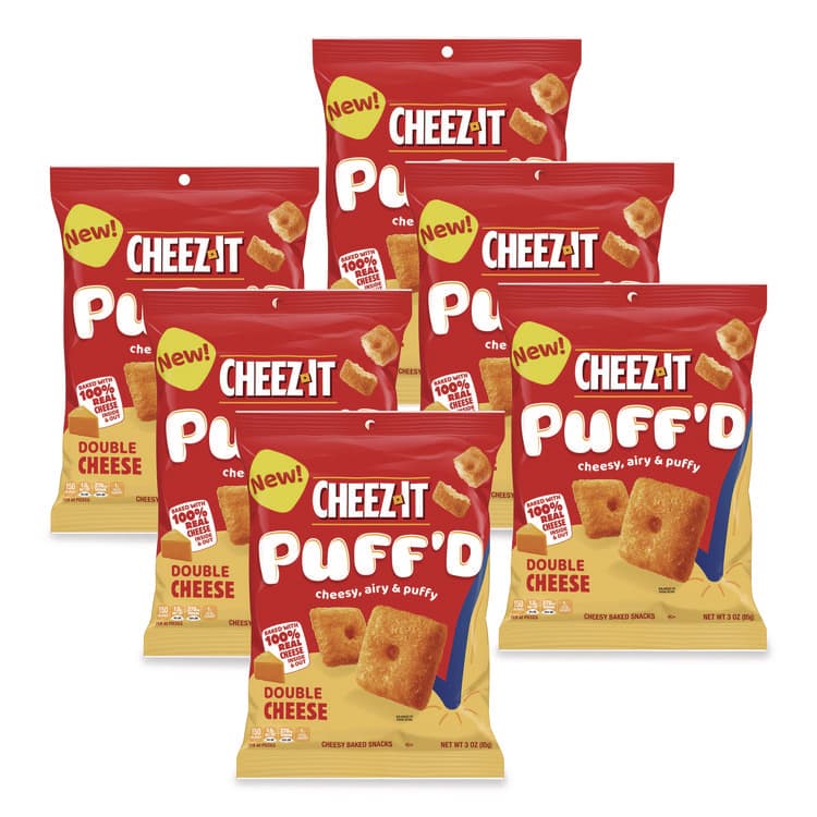 KEEBLER COMPANY Puff'd Crackers, Double Cheese, 3 oz Bag, 6/Carton (KEB00022)