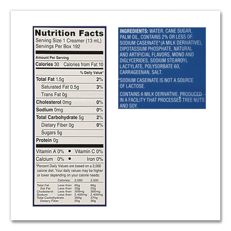 DEAN FOODS Flavored Liquid Non-Dairy Coffee Creamer, French Vanilla, 0.44 oz Mini Cups, 48/Box (ITD02282) thumbnail 3