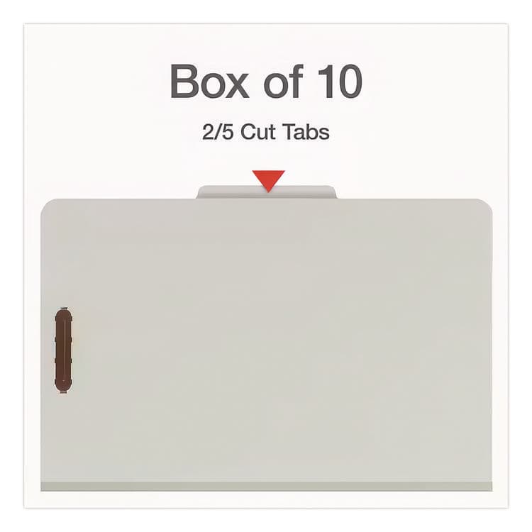 TOPS BUSINESS FORMS Four-Section Pressboard Classification Folders, Expands 2", 1 Divider, 4 Embedded Fasteners, Legal Size, Light Green, 10/Box (PFX17175EE) thumbnail 3