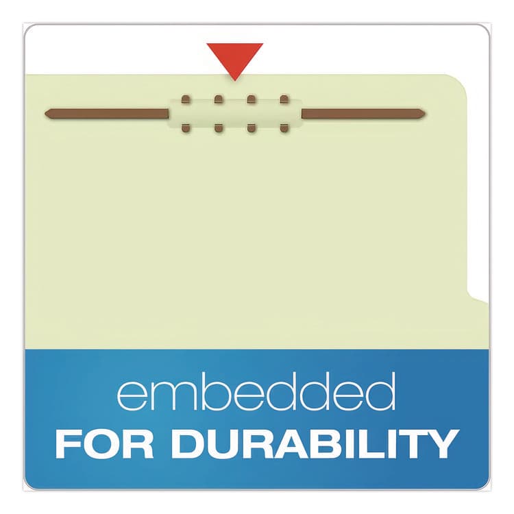 TOPS BUSINESS FORMS Pressboard Top Tab Classification Folders, 2/5-Cut Tab, Expands 2.5", 2 Dividers, 6 Fasteners, Legal Size, Light Green, 10/BX (PFX17176EE) thumbnail 3